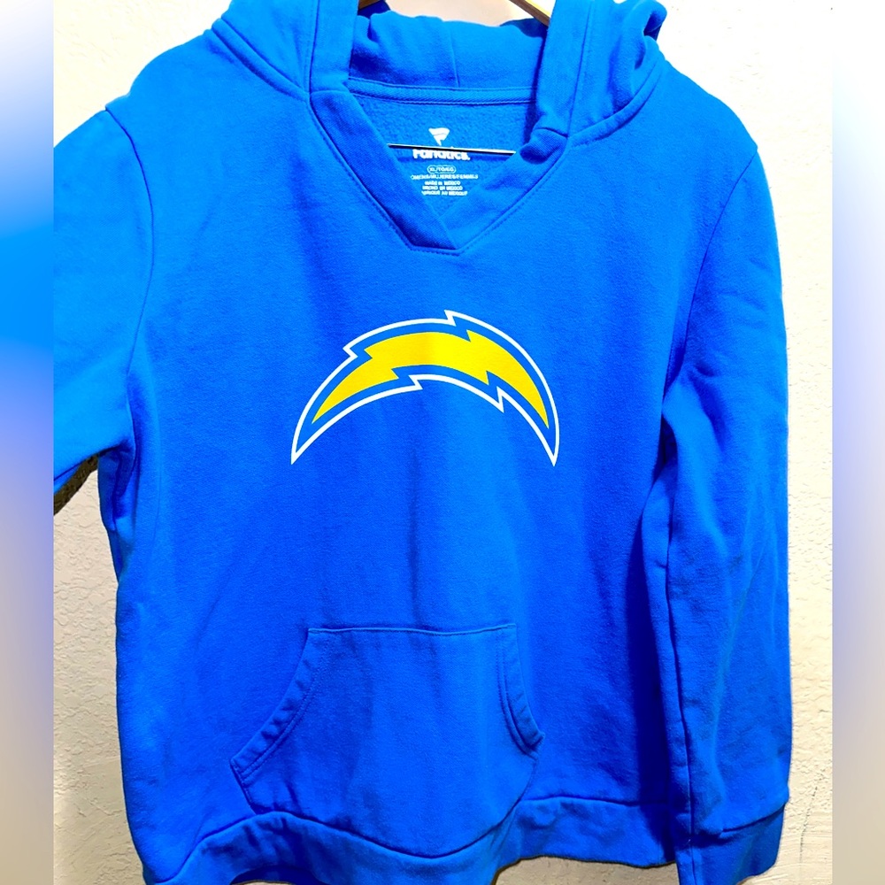 Chargers LA  Sweatshirt Hoodie Justin Herbert Women’s XL V Neck Blue